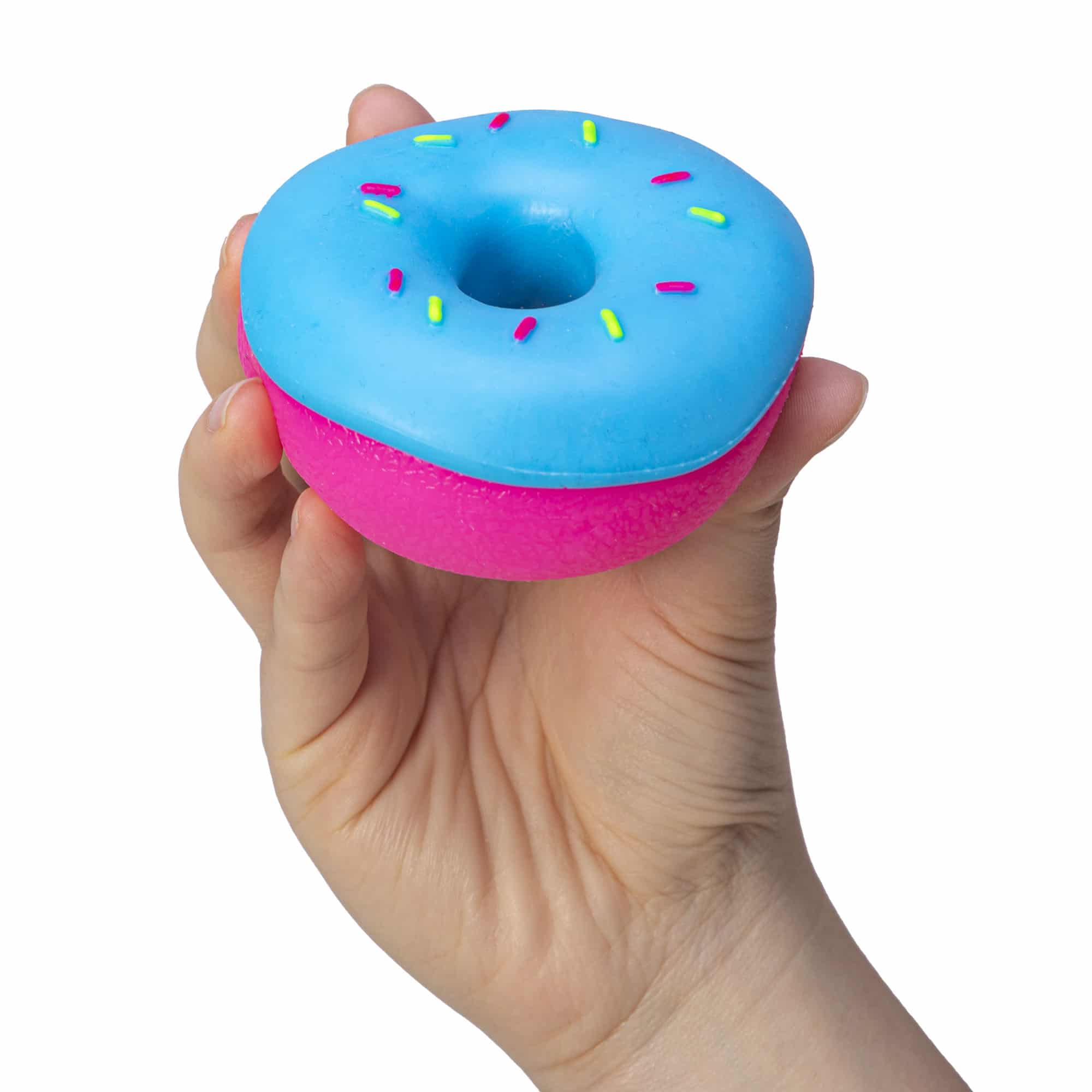 NeeDoh Dohnuts T8 Pink with Blue Frosting - In Hand