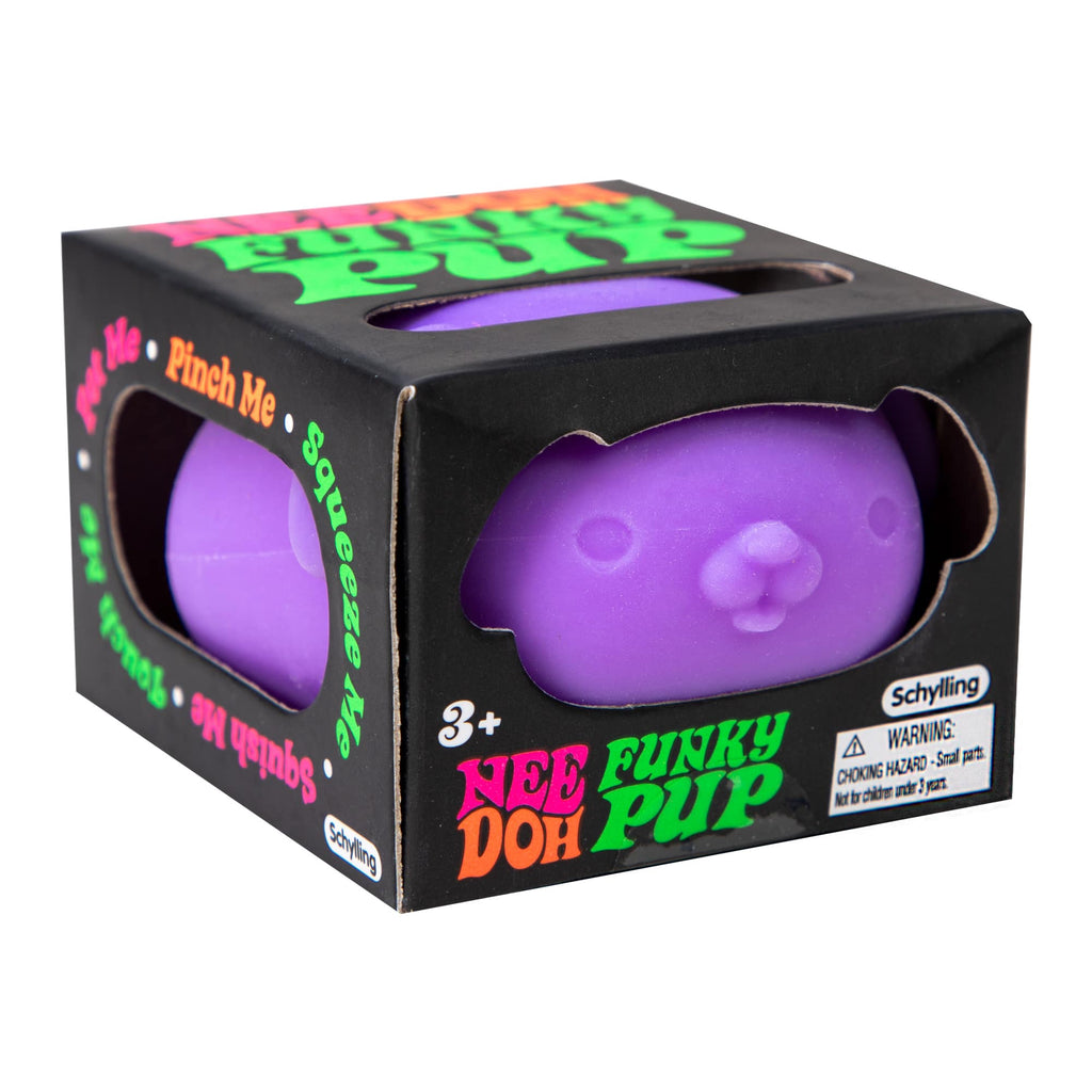 NeeDoh Funky Pup R7 Purple in Package - Angle Right