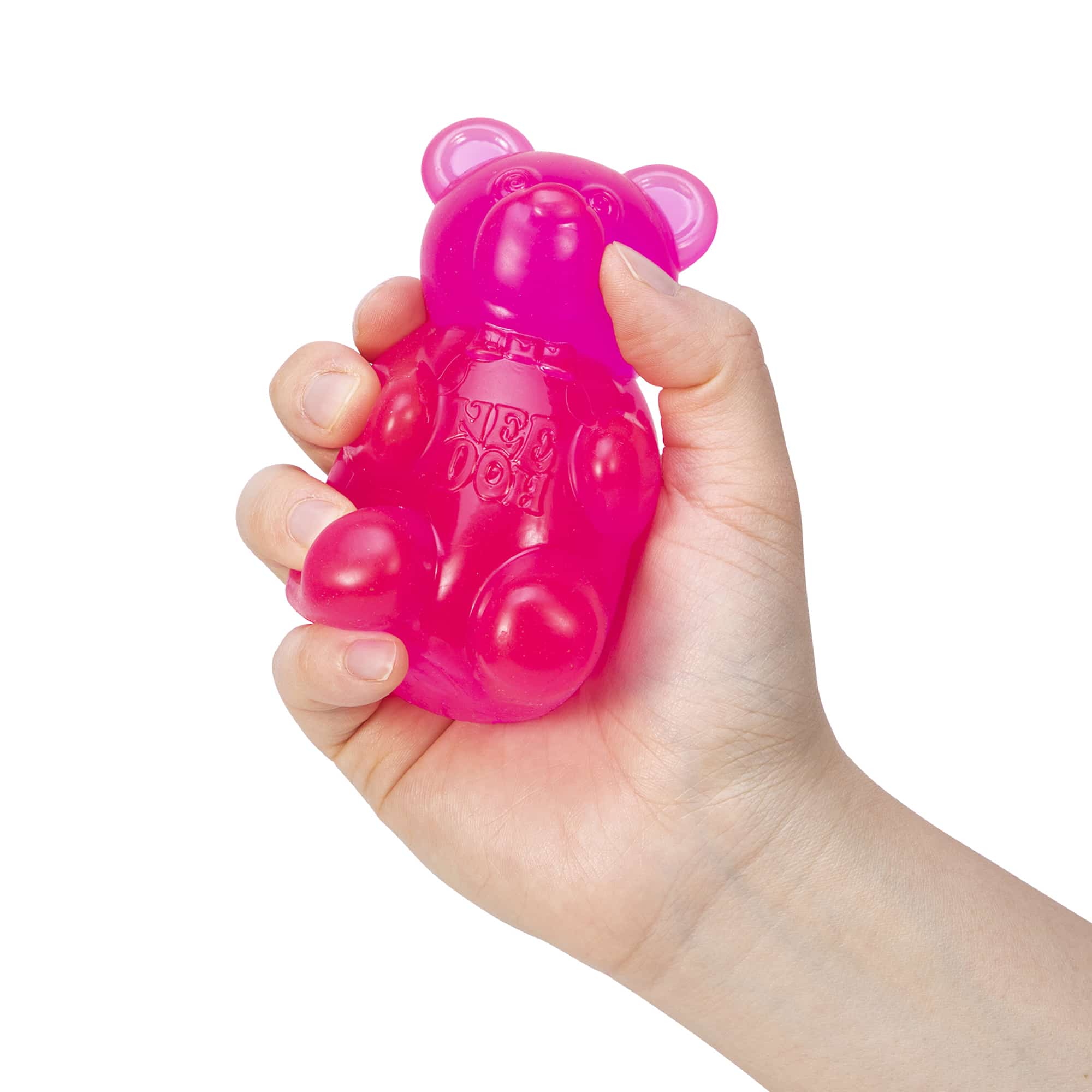 NeeDoh Gummy Bear C6 - Hand holding Pink Gummy Bear C6