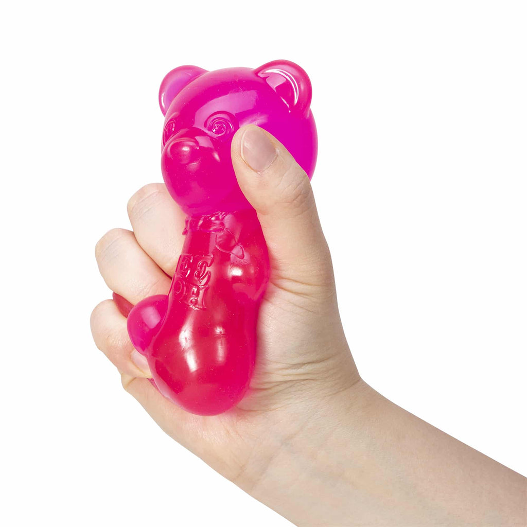 NeeDoh Gummy Bear C6 - Hand squeezing Pink Gummy Bear C6