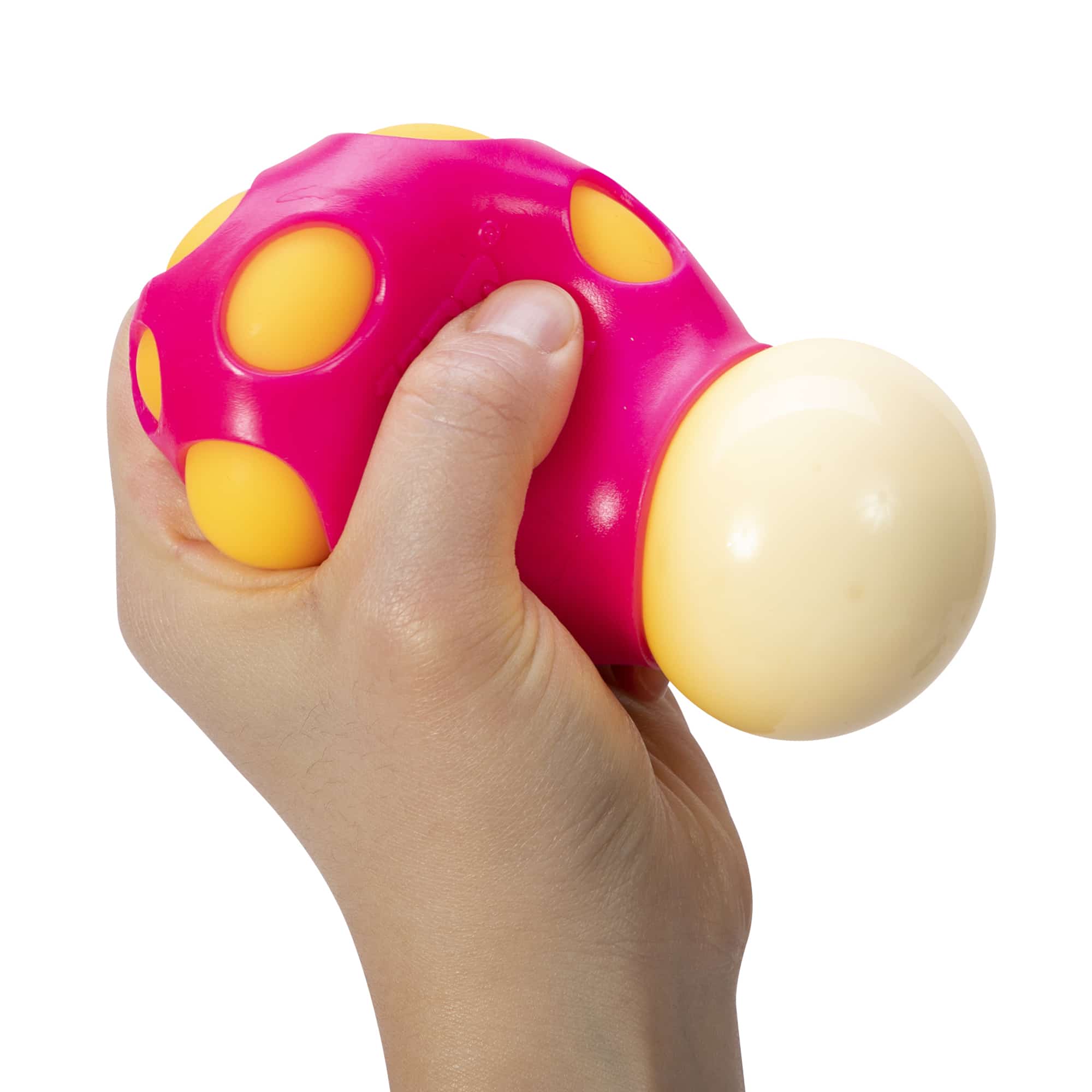 NeeDoh Groovy Shroom L5 - Hand Squeezing Orange with Pink Top Mushroom