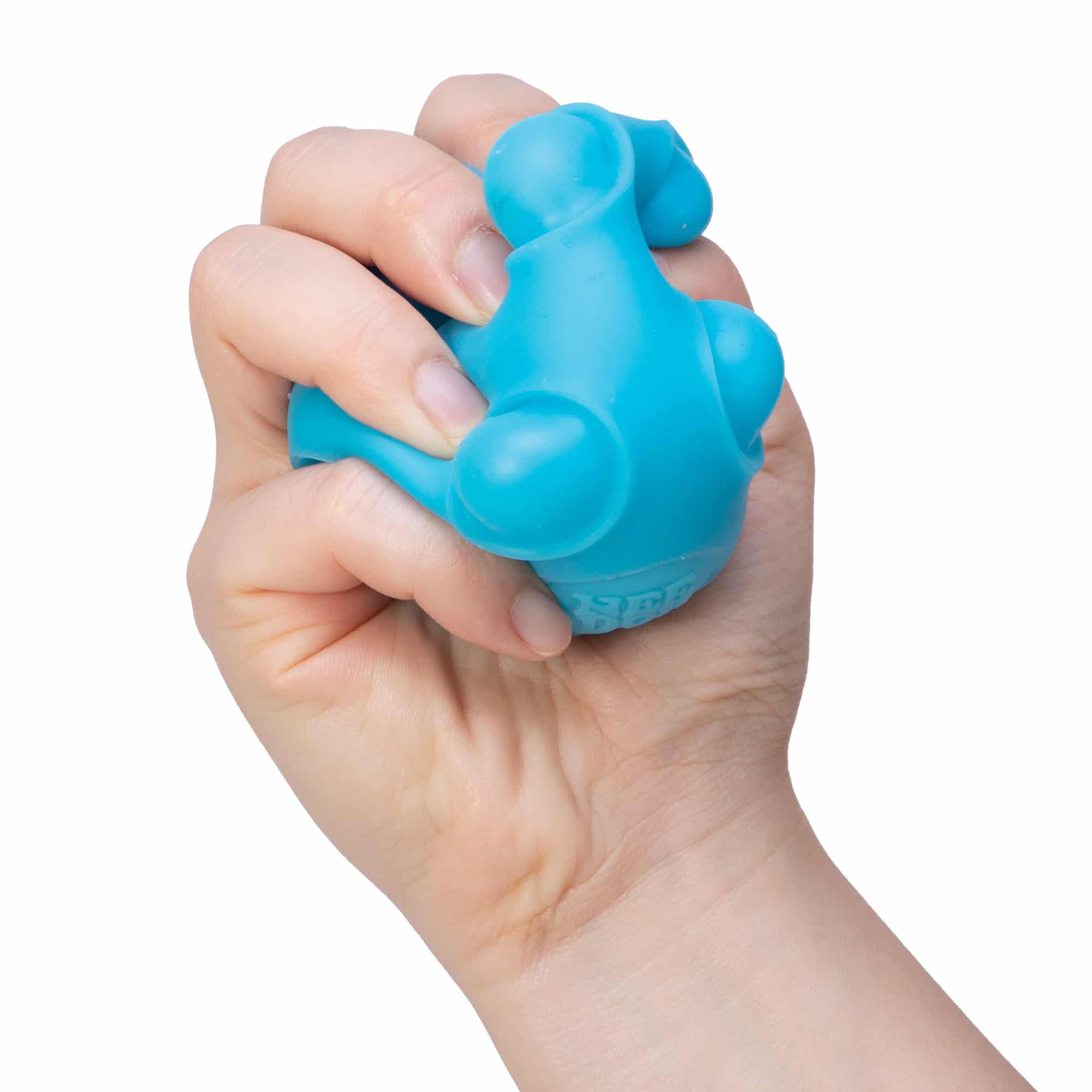 NeeDoh Happy Snappy W2 - Hand squeezing blue Happy Snappy W2