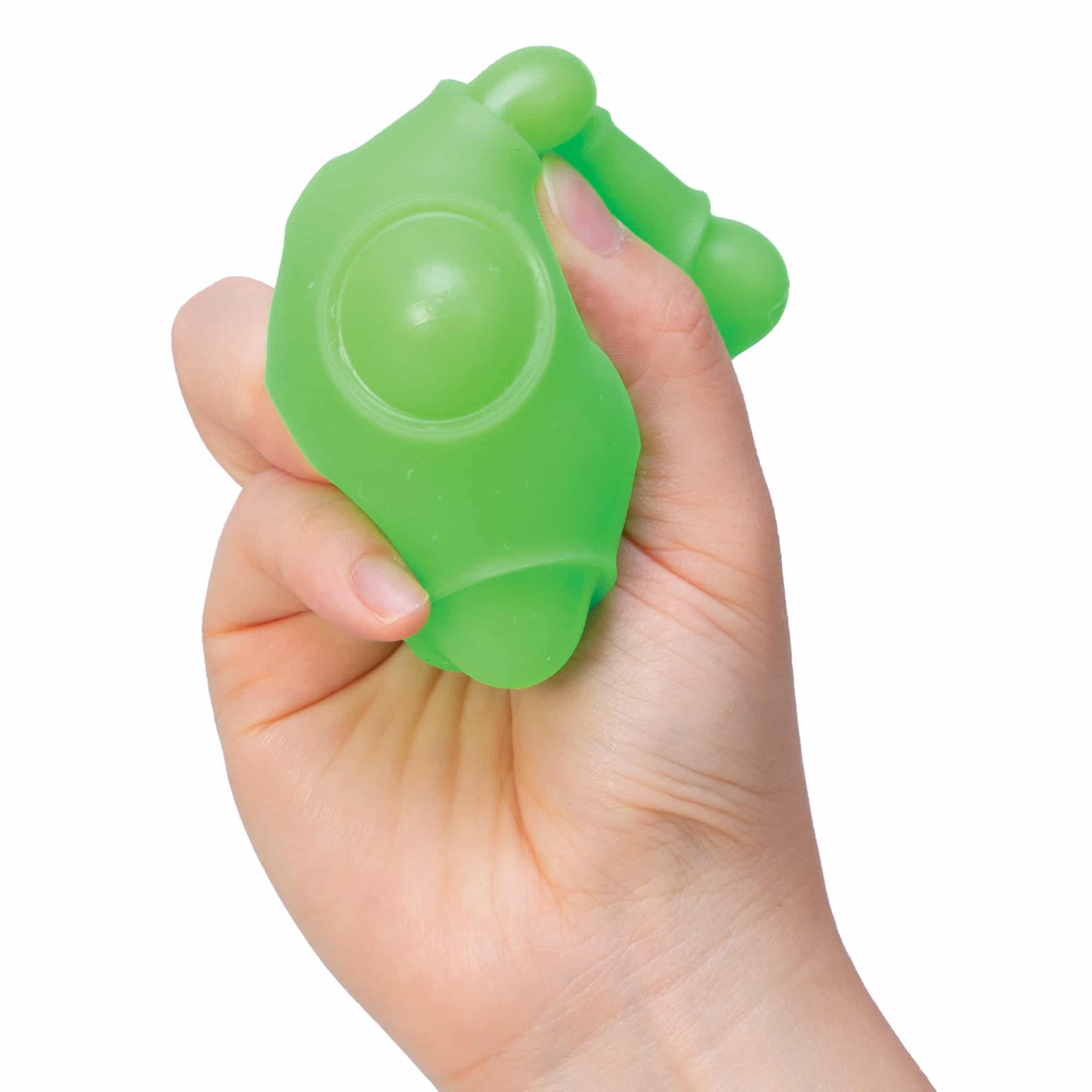NeeDoh Happy Snappy W2 - Hand squeezing green Happy Snappy W2
