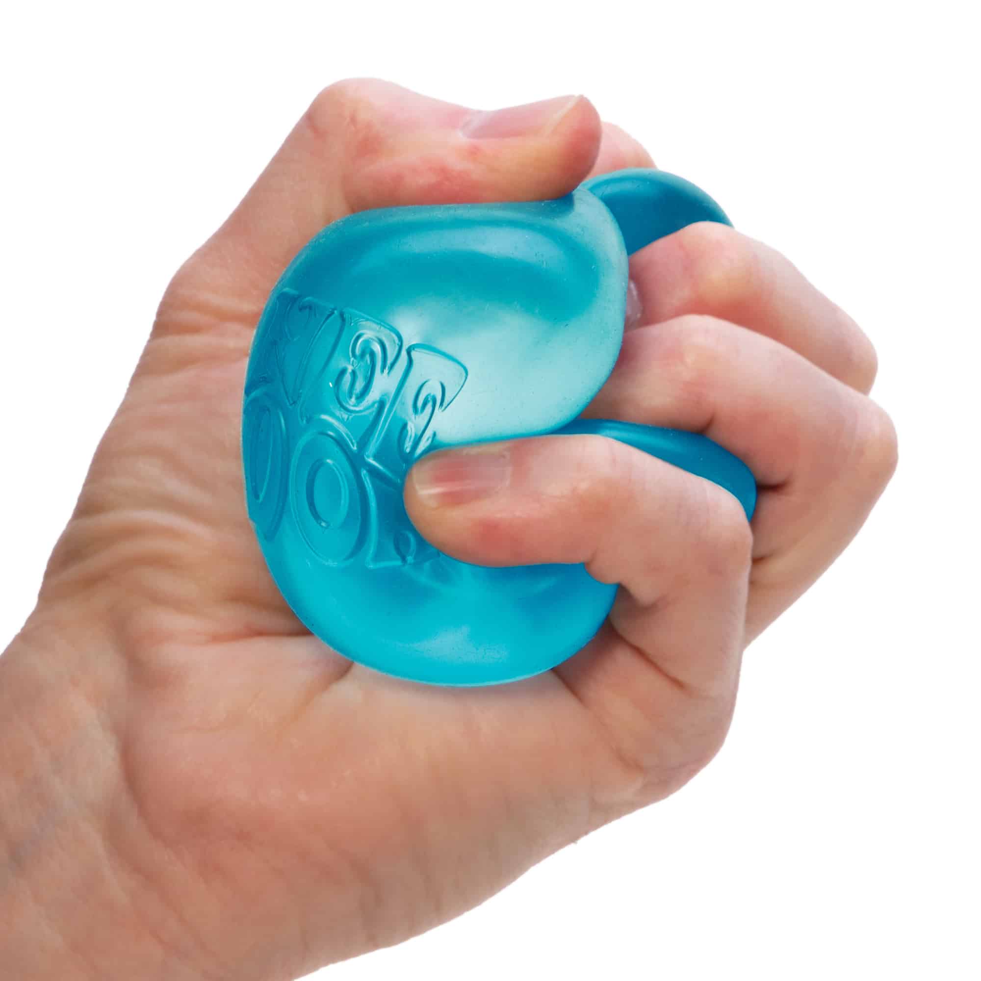 NeeDoh Nice Cube X7 Blue Squeezed in Hand